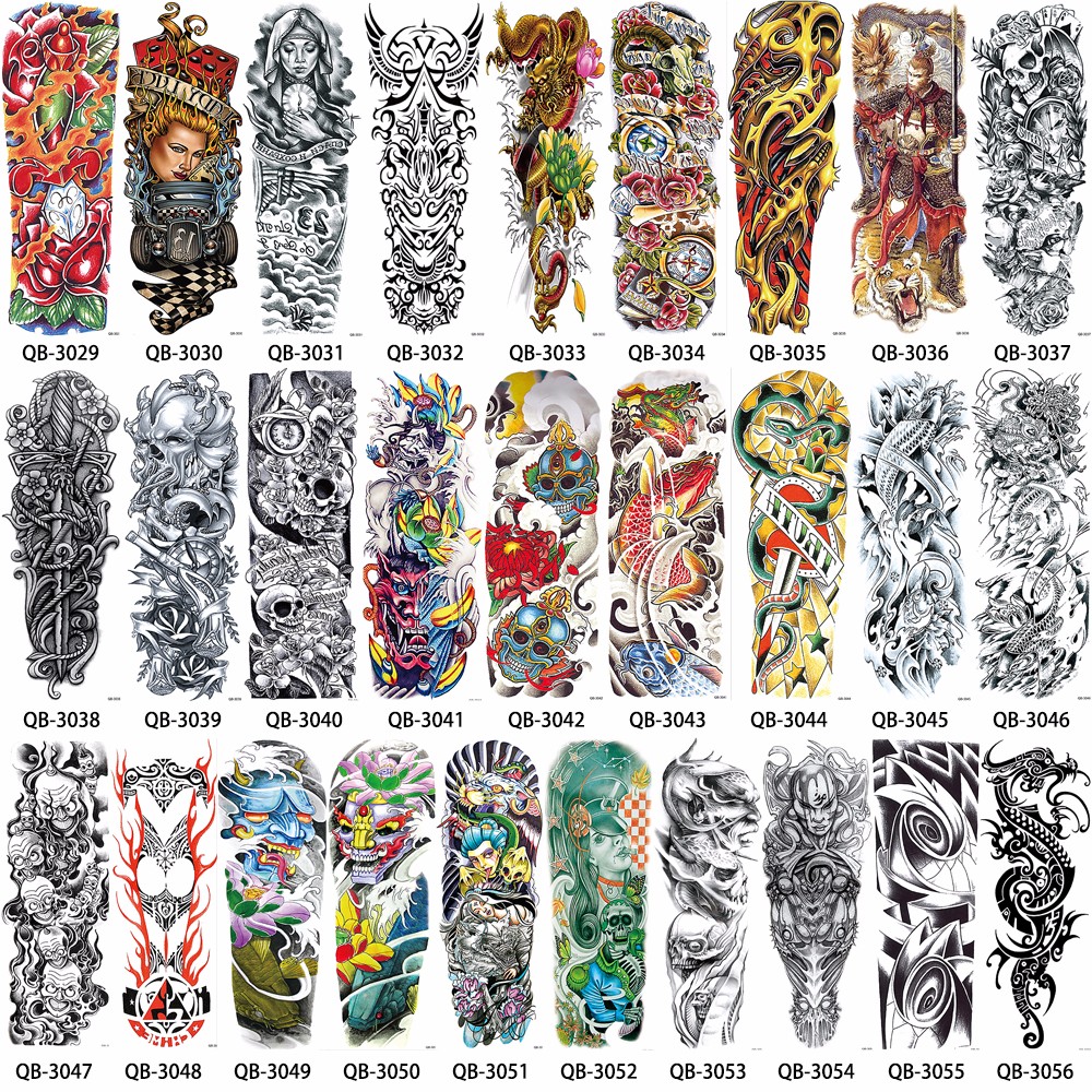 Full Arm Body Art Temporary Tattoo Sticker  (3)