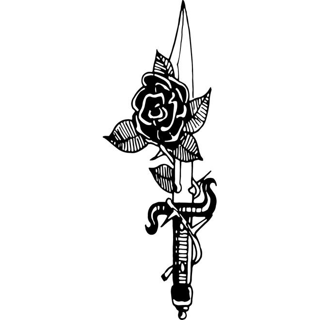 Rose knife. Тату кинжал с розой. Эскиз тату кинжал с розой. Кинжал тату эскиз.