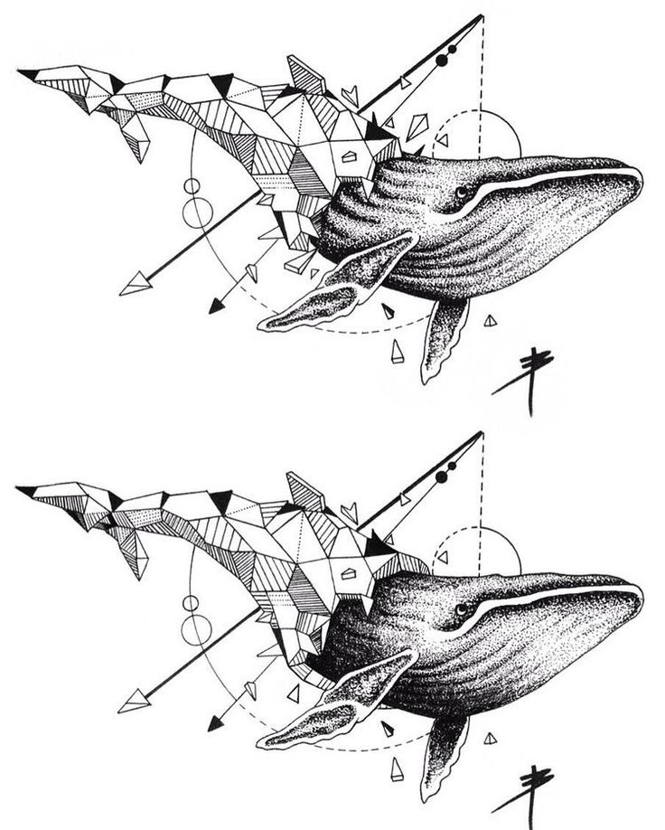 Киты эскиз тату