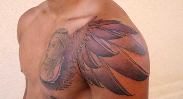 Angel Wings Shoulder Tattoo