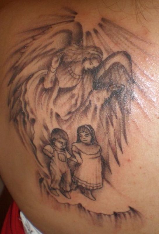 Guardian Angel Shoulder Tattoo Design