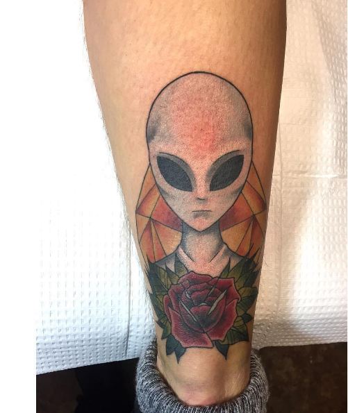 Alien Leg Tattoos
