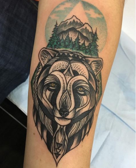 Geometric Bear Tattoos Design