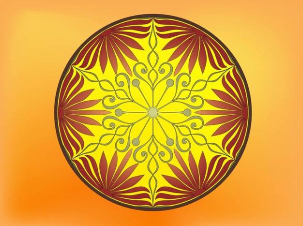 растительный орнамент в круге