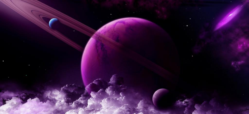 планета Сатурн в розовом цвете
