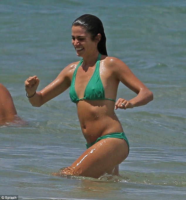 Bathing beauty: Twilight star Nikki Reed flaunts her bikini body while enjoying a day at the beach in Hawaii