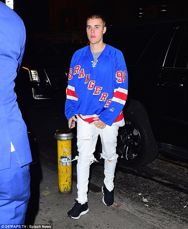 On the go: Bieber was in New York for his Purpose World Tour last week and is now in Philadelphia for the next concerts before moving onto Boston