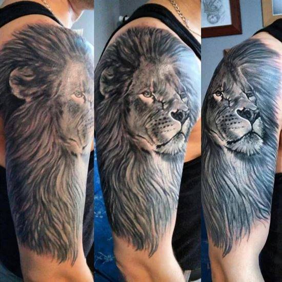 Фото тату льва на плече мужские