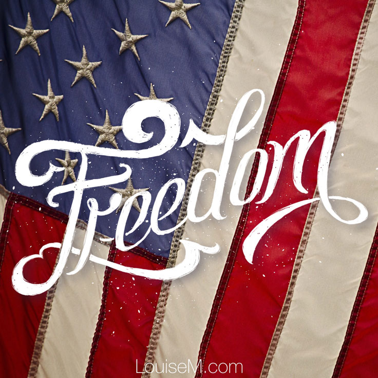 freedom over american flag