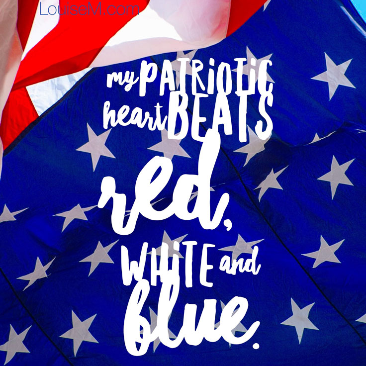 patriotic heart beats red white blue quote image