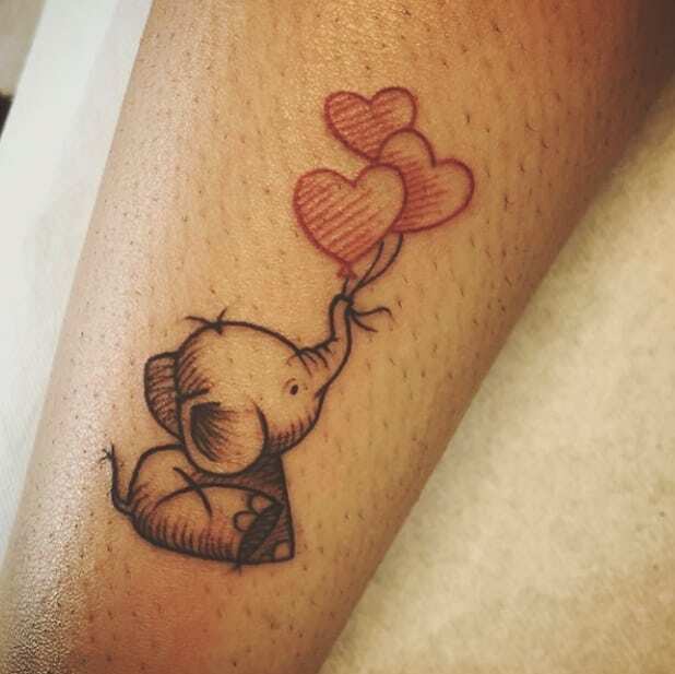 Baby elephant tattoo