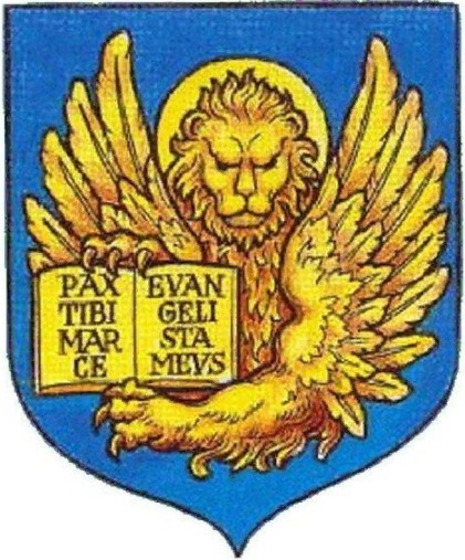 Герб желтый лев на красном фоне