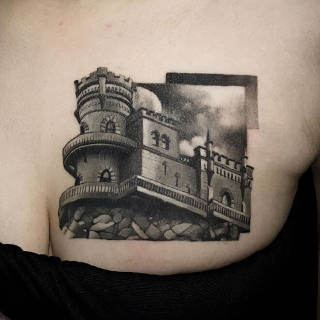 Amazing Castle Tattoo