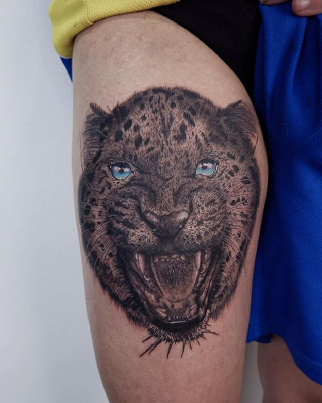 Angry Leopard Tattoo