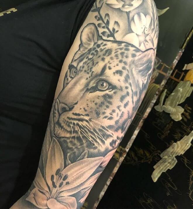 Flower Leopard Tattoo
