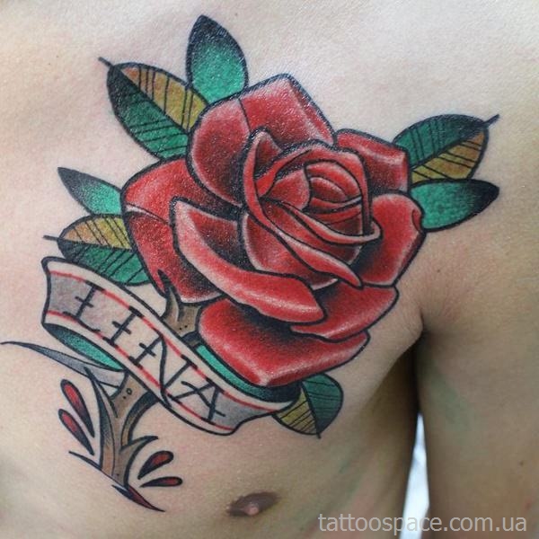 Татуировки роз и имен