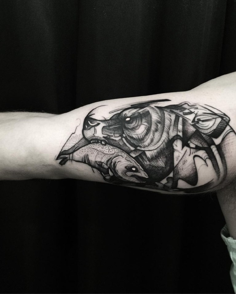 наколка медведь