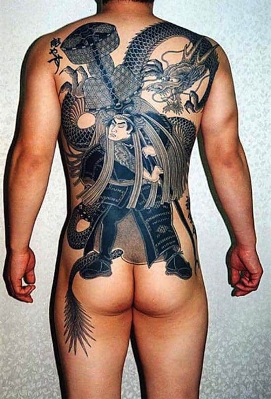 whole back samurai tattoo