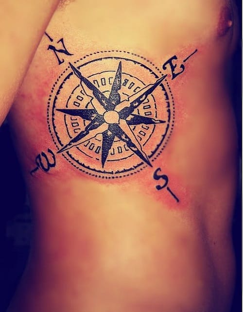New Compass Side Tattoo