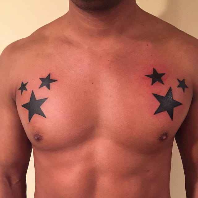 star tattoo on chest