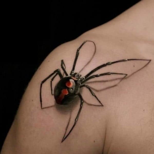 3d crawling spider tattoo