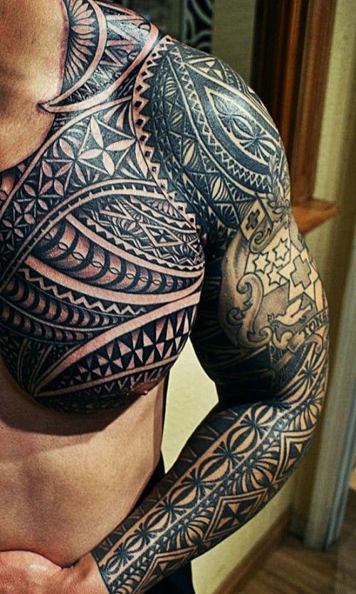 man with maori tattoos