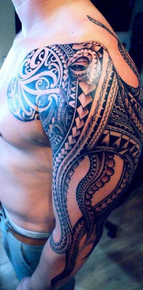 tribal octopus tattoo