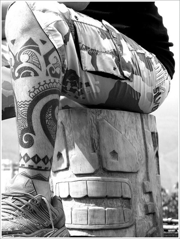 Maori-Tattoo-idea-on-calf