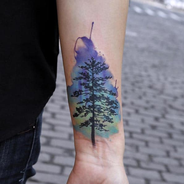 Watercolor Tree Tattoo by Joice Wang