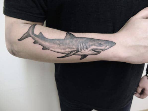 Dotwork Shark Tattoo by Jan Mraz