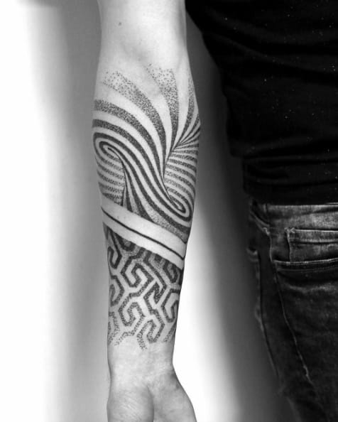 Optical Illusion Half Sleeve by Martynas Šnioka