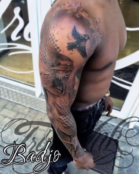 Halftone Full Sleeve Tattoo by Badjo