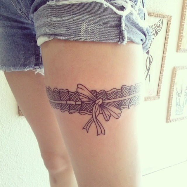 garter ribbon tattoo