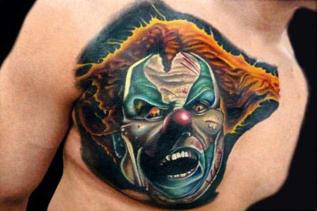 Frightening Clown Tattoo