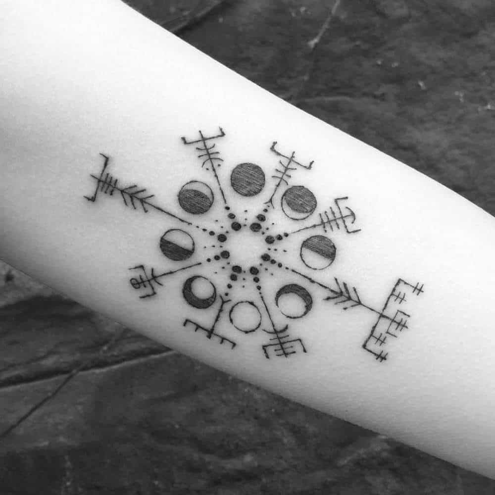 viking compass arm tattoo