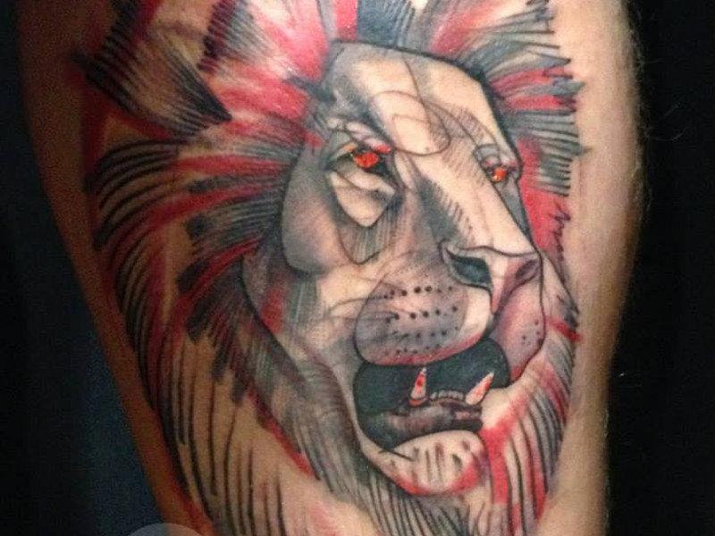 Татуировка лев