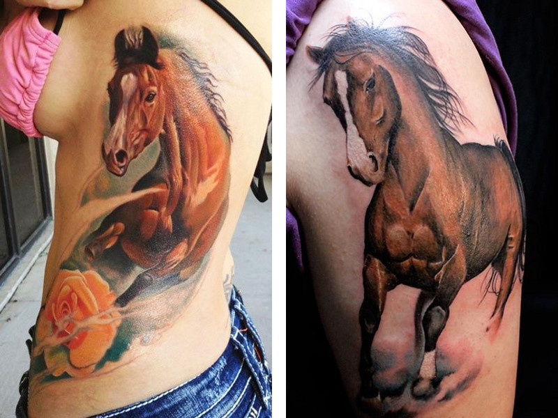 Татуировка лошадь и ее значение