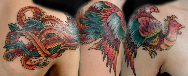 Татуировка Жар-птица на плече