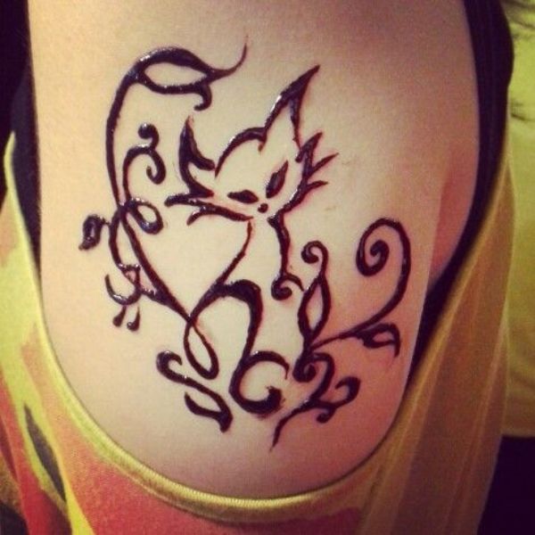 Cat Henna Tattoo Design
