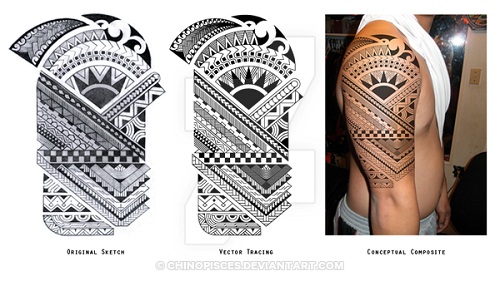 Detailed Polynesian Inspiration Tattoo