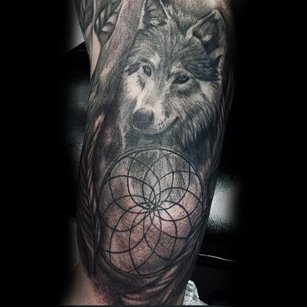 Wolf Dreamcatcher Tattoo Designs