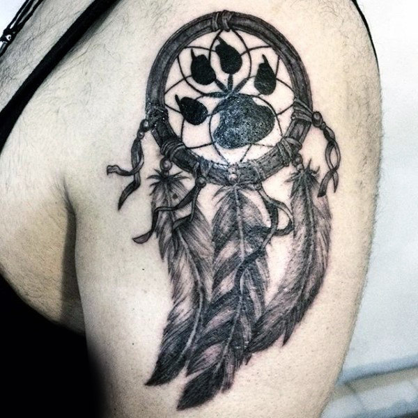 Wolf Dreamcatcher Tattoos For Guys
