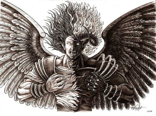 Заставка на телефон ангел и демон